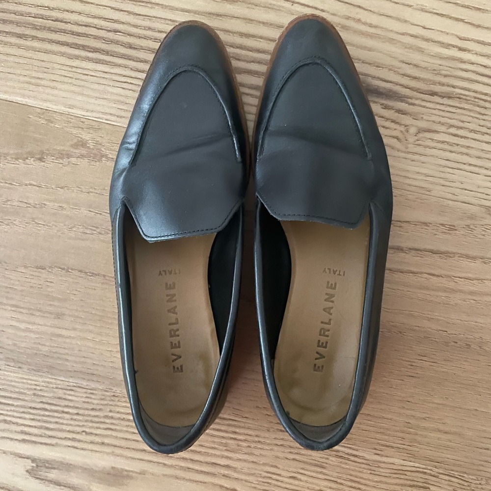 Everlane modern loafers, black leather